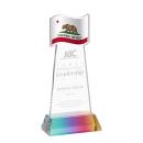 Flag Prismatic on Hartford Base Abstract / Misc Crystal Award