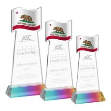 Flag Prismatic on Hartford Base Abstract / Misc Crystal Award - Newest Additions