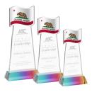 Flag Prismatic on Hartford Base Abstract / Misc Crystal Award