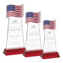 Flag Red on Hartford Base Abstract / Misc Crystal Award
