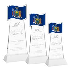 Flag White on Hartford Base Abstract / Misc Crystal Award - Service Awards