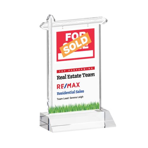 Corporate Awards - Crystal Awards - Real Estate Full Color Clear Abstract / Misc Crystal Award