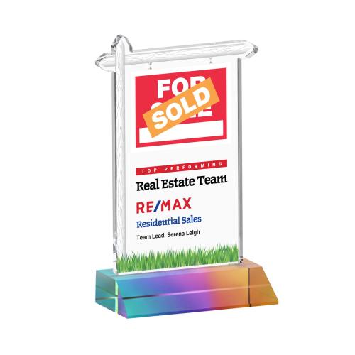 Corporate Awards - Crystal Awards - Real Estate Full Color Prismatic Abstract / Misc Crystal Award