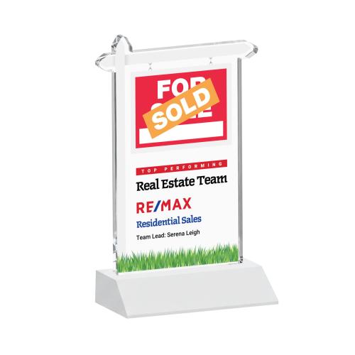 Real Estate Full Color White Abstract / Misc Crystal Award