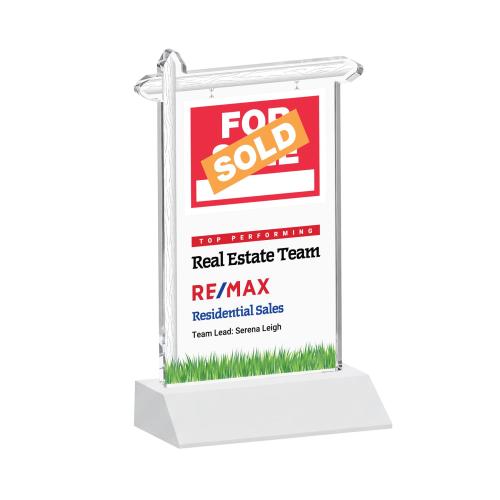 Corporate Awards - Crystal Awards - Real Estate Full Color White Abstract / Misc Crystal Award