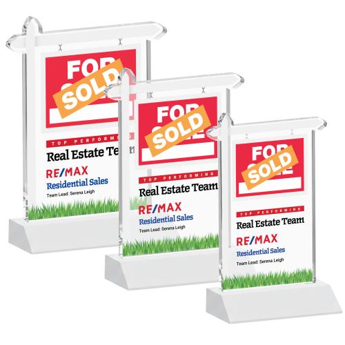 Real Estate Full Color White Abstract / Misc Crystal Award