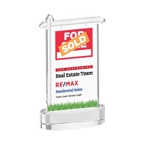 Corporate Awards - Crystal Awards - Real Estate Full Color Clear on Alberton Base Abstract / Misc Crystal Award