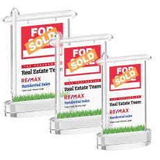 Real Estate Full Color Clear on Alberton Base Abstract / Misc Crystal Award - Corporate Awards