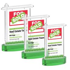 Real Estate Full Color Green on Alberton Base Abstract / Misc Crystal Award - Glass Awards