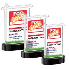 Real Estate Full Color Black on Alberton Base Abstract / Misc Crystal Award - Corporate Awards