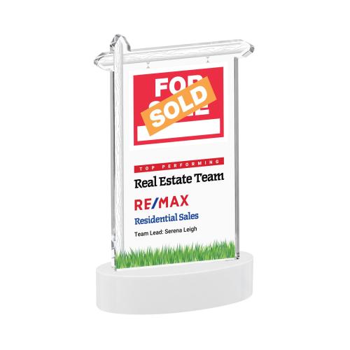 Corporate Awards - Crystal Awards - Real Estate Full Color White on Alberton Base Abstract / Misc Crystal Award