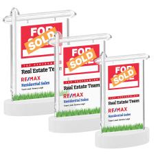 Real Estate Full Color White on Alberton Base Abstract / Misc Crystal Award - Crystal Awards