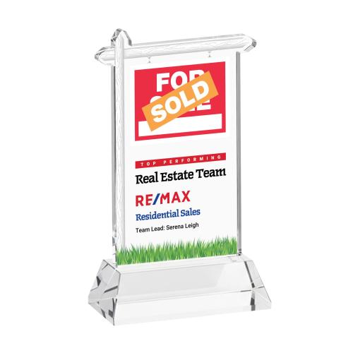 Corporate Awards - Crystal Awards - Real Estate Full Color Clear on Hartford Base Abstract / Misc Crystal Award