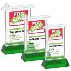 Real Estate Full Color Green on Hartford Base Abstract / Misc Crystal Award - Crystal Awards