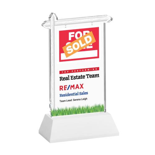 Corporate Awards - Crystal Awards - Real Estate Full Color White on Hartford Base Abstract / Misc Crystal Award