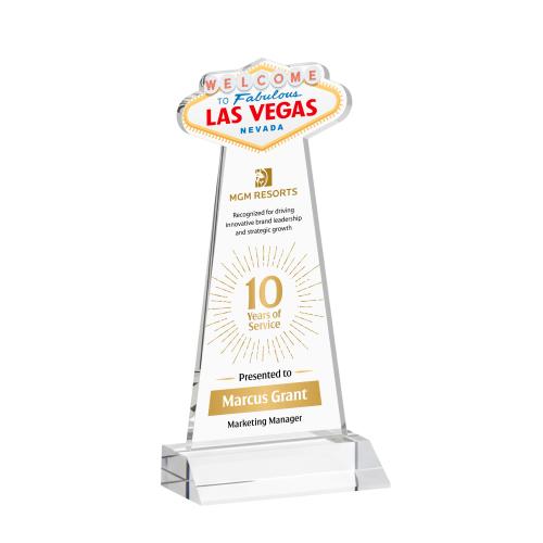 Corporate Awards - Crystal Awards - Las Vegas Full Color Clear Abstract / Misc Crystal Award