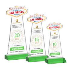 Las Vegas Full Color Green Abstract / Misc Crystal Award - Crystal Awards
