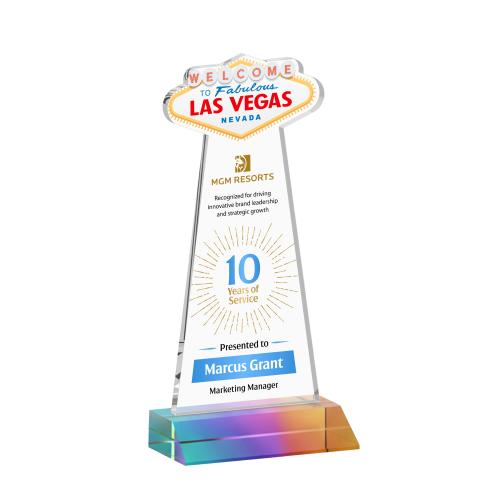 Corporate Awards - Crystal Awards - Las Vegas Full Color Prismatic Abstract / Misc Crystal Award