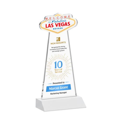 Corporate Awards - Crystal Awards - Las Vegas Full Color White Abstract / Misc Crystal Award