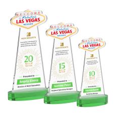 Las Vegas Full Color Green on Alberton Base Abstract / Misc Crystal Award - Crystal Awards
