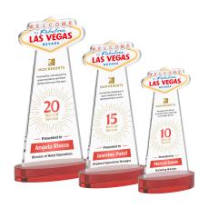 Las Vegas Full Color Red on Alberton Base Abstract / Misc Crystal Award - Crystal Awards