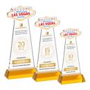 Las Vegas Full Color Amber on Hartford Base Abstract / Misc Crystal Award