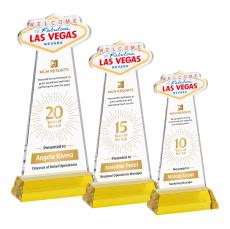 Las Vegas Full Color Gold on Hartford Base Abstract / Misc Crystal Award - Full Color Awards