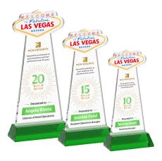 Las Vegas Full Color Green on Hartford Base Abstract / Misc Crystal Award - Crystal Awards