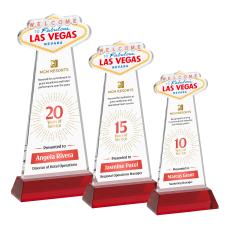Las Vegas Full Color Red on Hartford Base Abstract / Misc Crystal Award - Crystal Awards