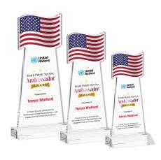 Flag Full Color Clear Abstract / Misc Crystal Award - Service Awards