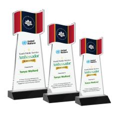 Flag Full Color Black Abstract / Misc Crystal Award - Service Awards