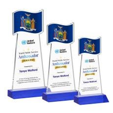 Flag Full Color Blue Abstract / Misc Crystal Award - Service Awards