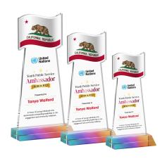 Flag Full Color Prismatic Abstract / Misc Crystal Award - Service Awards