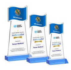 Flag Full Color Sky Blue Abstract / Misc Crystal Award - Service Awards