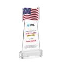 Flag Full Color Clear on Alberton Base Abstract / Misc Crystal Award