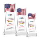 Flag Full Color Clear on Alberton Base Abstract / Misc Crystal Award