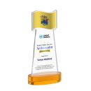 Flag Full Color Amber on Alberton Base Abstract / Misc Crystal Award