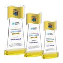 Flag Full Color Gold on Alberton Base Abstract / Misc Crystal Award