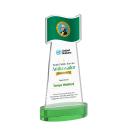 Flag Full Color Green on Alberton Base Abstract / Misc Crystal Award