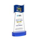 Flag Full Color Blue on Alberton Base Abstract / Misc Crystal Award