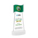 Flag Full Color White on Alberton Base Abstract / Misc Crystal Award