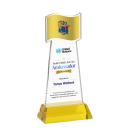 Flag Full Color Gold on Hartford Base Abstract / Misc Crystal Award