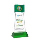 Flag Full Color Green on Hartford Base Abstract / Misc Crystal Award