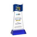 Flag Full Color Blue on Hartford Base Abstract / Misc Crystal Award