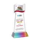 Flag Full Color Prismatic on Hartford Base Abstract / Misc Crystal Award