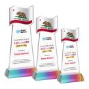 Flag Full Color Prismatic on Hartford Base Abstract / Misc Crystal Award