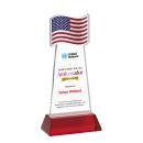 Flag Full Color Red on Hartford Base Abstract / Misc Crystal Award