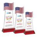 Flag Full Color Red on Hartford Base Abstract / Misc Crystal Award