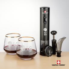 Swiss Force Opener Set & Tucson Gold Rim Stemless Wine - Corporate Recognition Gifts