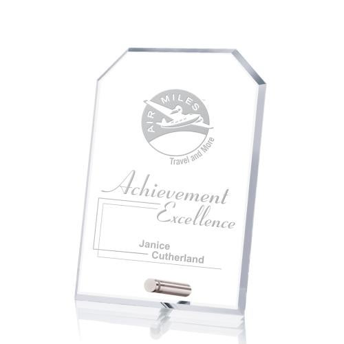 Corporate Awards - Employee Awards - Cantebury Clipped Rectangle Crystal Award